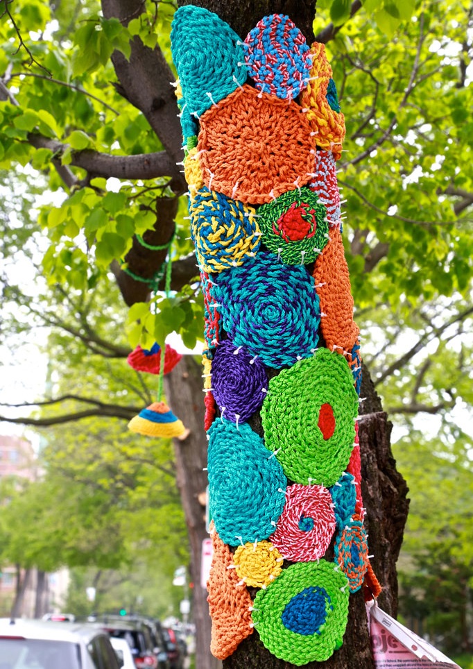 Yarn Bomb South Huntington Public Library